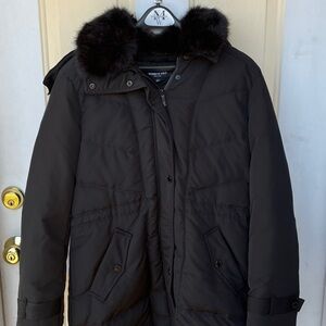 NWT Kenneth Cole Black Puffer Jacket with Hood